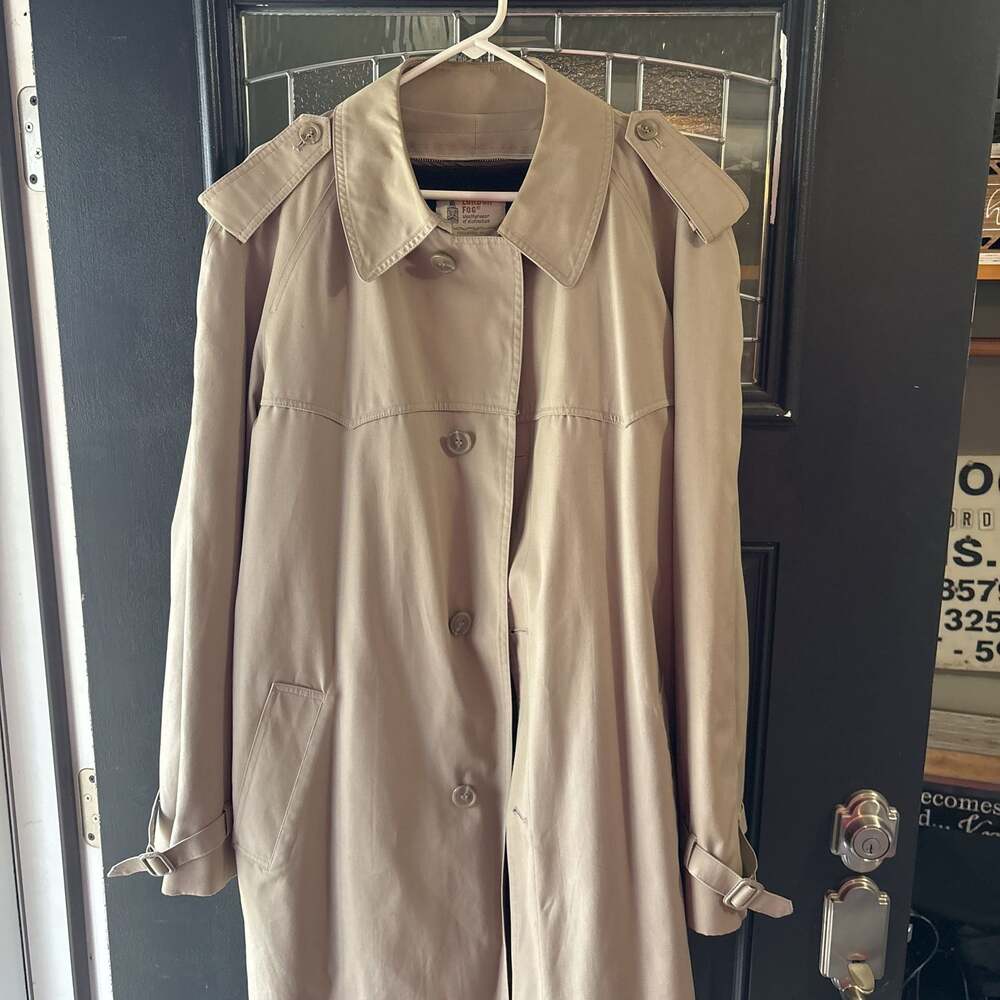 London Fog Men's Double Breasted Long Trench Coat with Removable Liner 44 Long - Picture 1 of 4